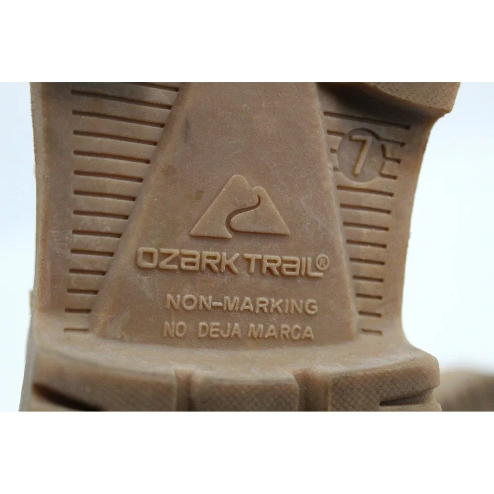 Ozark Trail Mens MNOT42CA017 Wheat Tan Work Boots Size 7 Non Marking Sole